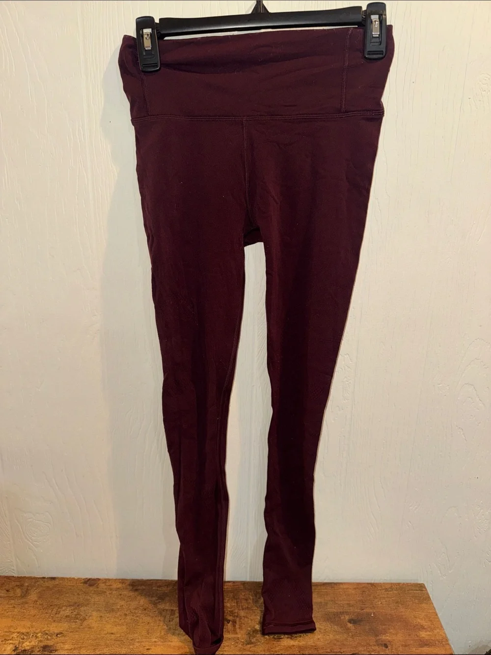High-Waist Burgundy Mesh Leggings